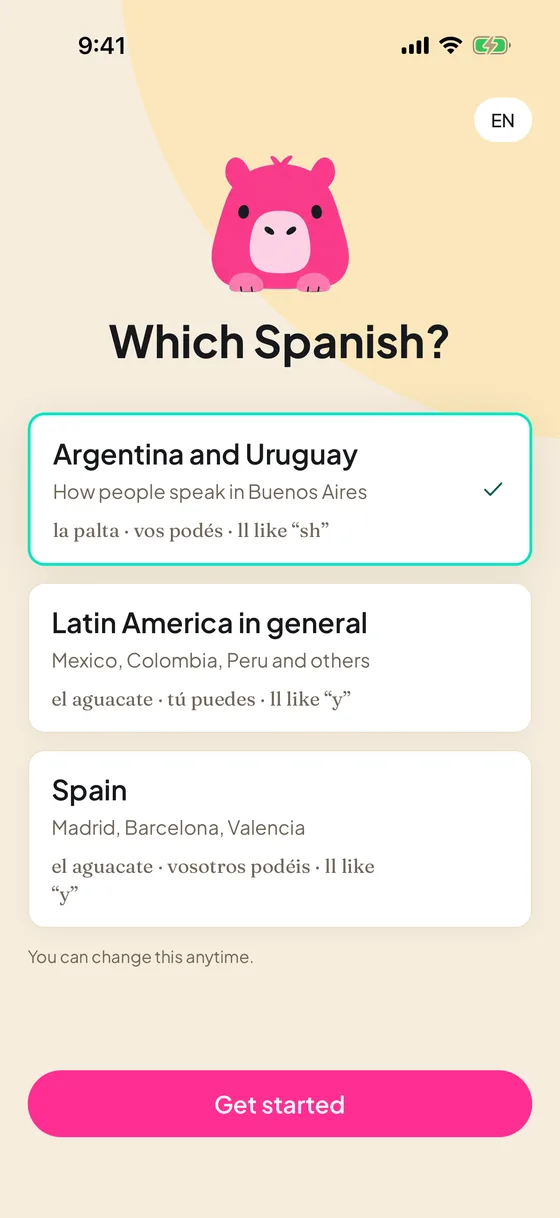 Choosing your Spanish: Argentina and Uruguay, Latin America in general, or Spain